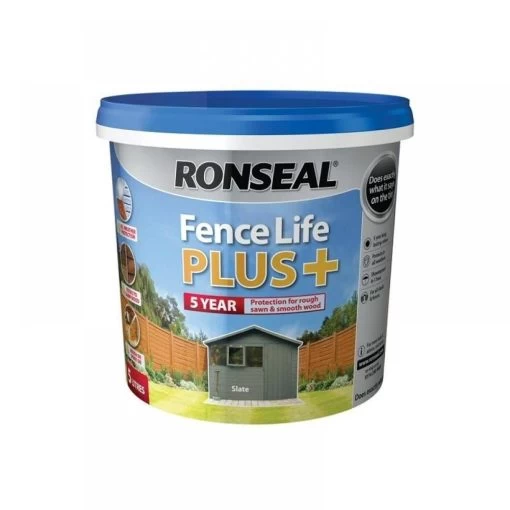 Ronseal 5 Litre Slate Grey Fence Life Plus Paint -Garden Care Sale 5010214876297 ca406419 bfad 4d30 b346 5e8518d23268
