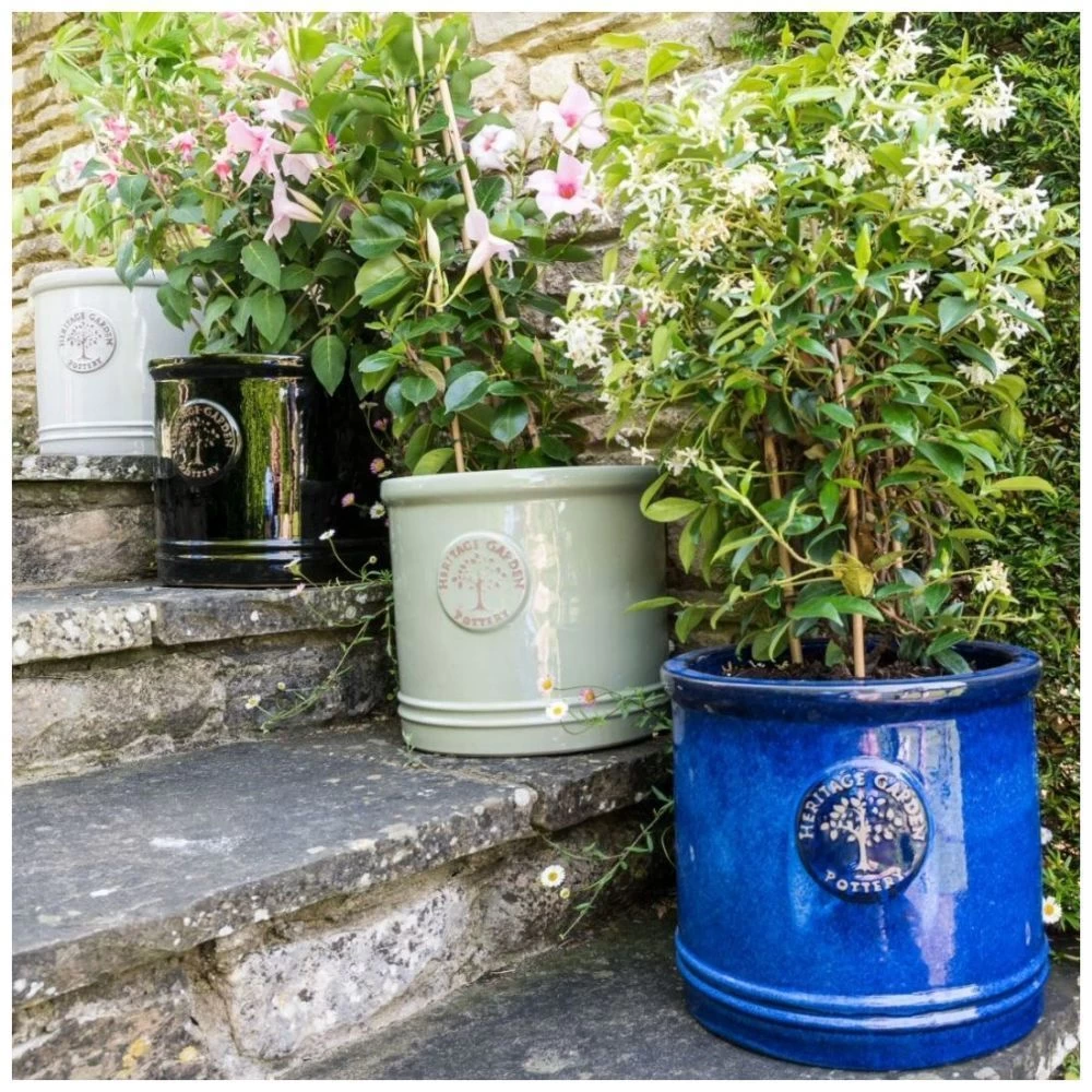 Woodlodge 30cm Mint Green Glazed Heritage Cylinder Pot 4 Woodlodge 30cm Mint Green Glazed Heritage Cylinder Pot - Image 2