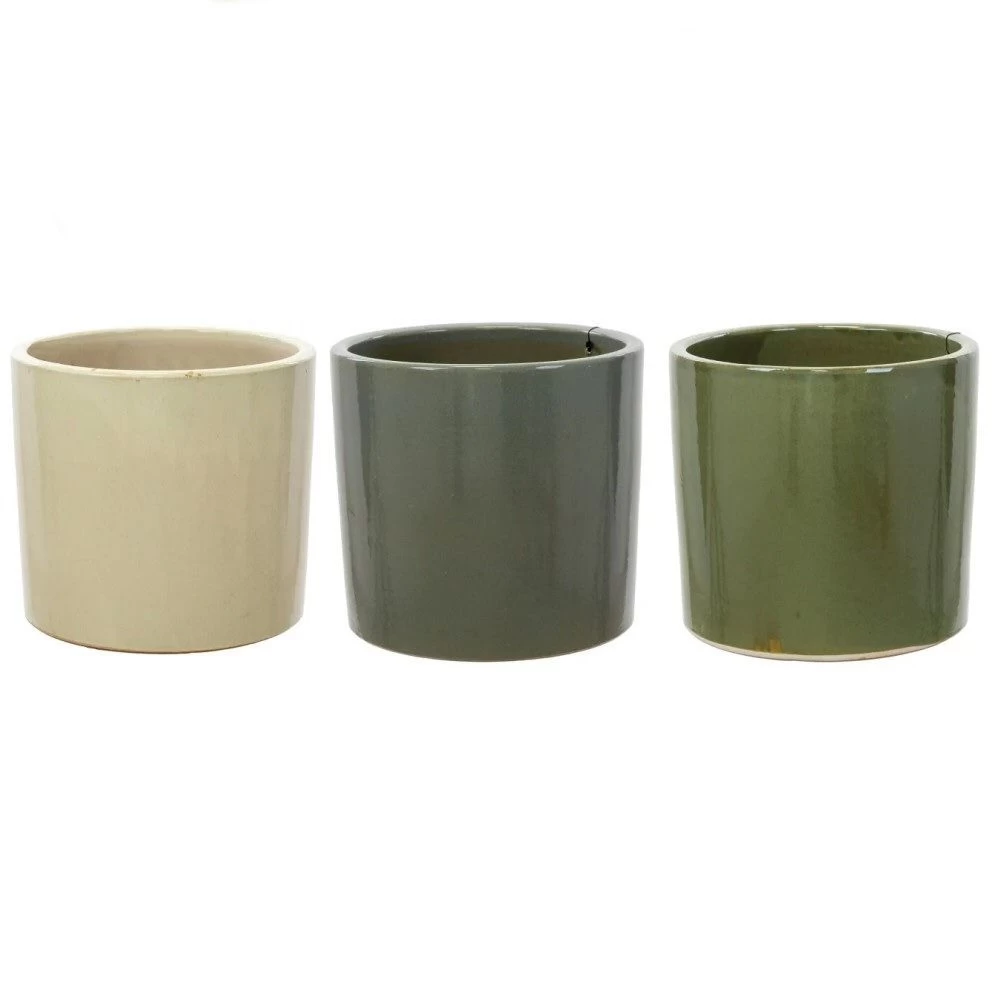 Woodlodge 25cm Conical Glazed Pot (Choice Of 3) 3 Woodlodge 25cm Conical Glazed Pot (Choice Of 3)