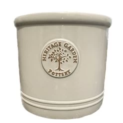 Woodlodge 38cm White / Cream Glazed Heritage Cylinder Pot