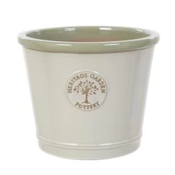 Woodlodge 40cm Cream/Green Glazed Heritage Edwitt Pot