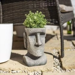 La Hacienda 26cm Resin Easter Island Head Planter 7 La Hacienda 26cm Resin Easter Island Head Planter -Garden Care Sale 5055025558239 3