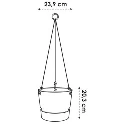 Elho 24cm Leaf Green Greenville Hanging Basket Planter -Garden Care Sale 8711904332440 3