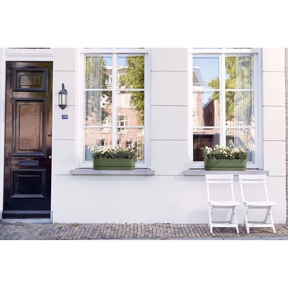 Elho 70cm Leaf Green Greenvillle Long Trough Planter 6 Elho 70cm Leaf Green Greenvillle Long Trough Planter - Image 5