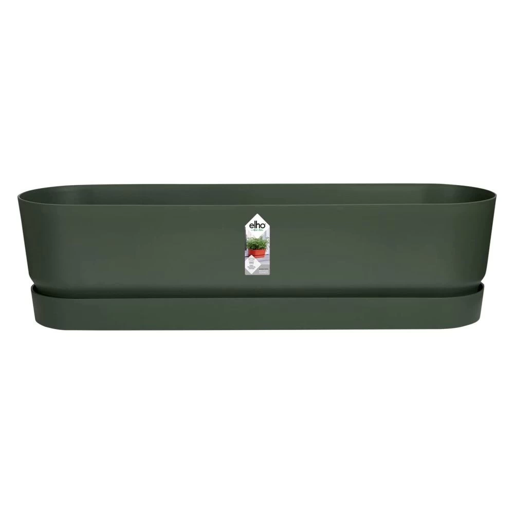 Elho 70cm Leaf Green Greenvillle Long Trough Planter 2 Elho 70cm Leaf Green Greenvillle Long Trough Planter