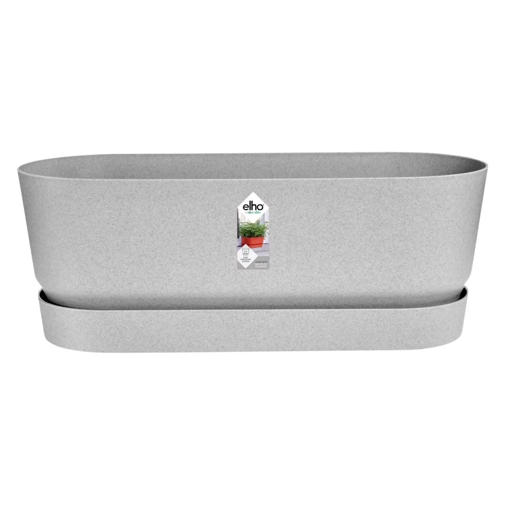 Elho 50cm Living Concrete Greenvillle Long Trough Planter 3 Elho 50cm Living Concrete Greenvillle Long Trough Planter